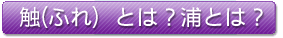 触（ふれ）とは？浦とは？
